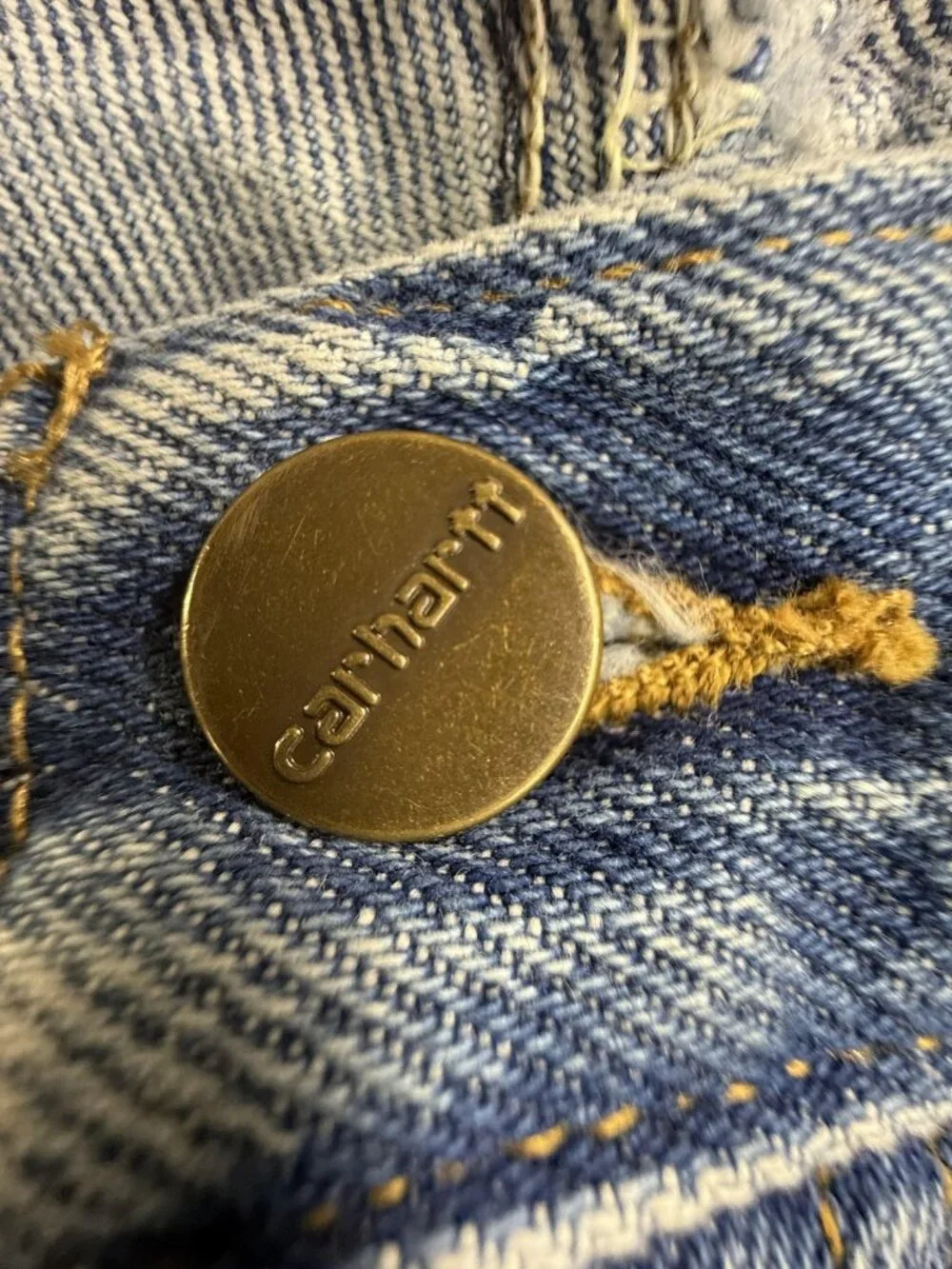 Vintage Carhartt B17 STW Jeans Mens 34x32 Blue Stone Wash Relaxed Straight Leg